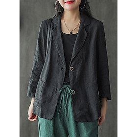 Áo vest Blazer Linen nữ 1 lớp LAHstore, chất vải linen mềm mại, thời trang thu đông.