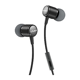Tai nghe nhét tai có dây Jack cắm 3.5mm Vivan Có Mic/Microphone | Cho iOS/Apple (iPhone/iPad), Android (Samsung, Sony, Xiaomi, Huawei, Oppo) Màu Đen/Xám - Q11 - Hàng Chính Hãng