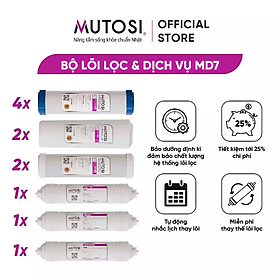 Mua   MD7  Combo lõi lọc nước + miễn phí gói dịch vụ bảo dưỡng và thay thế tại nhà định kỳ 4 lần/1 năm - Hàng chính hãng Mutosi