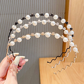 Cài tóc ngọc trai phong cách Hàn quốc phụ kiện xinh tặng kèm 5g thun cột tóc đen