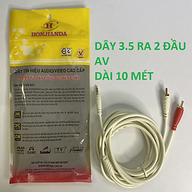 DÂY CÁP LOA RẮC 3.5 RA 2 AV 10 MÉT ĐỒNG NGUYÊN CHẤT HÀNG CHÍNH HÃNG