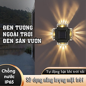 Đèn Tường Năng Lượng Mặt Trời Đèn Ngoài Trời tỏa 4 chiều, tiện lợi- K1515