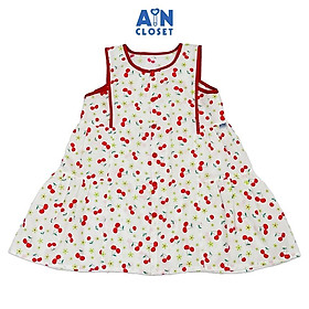 Đầm bé gái họa tiết Cherry Nhí Đỏ Suông cotton. - AICDBGZP1XIX - AIN Closet