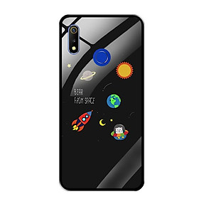 Ốp Lưng Kính Cường Lực cho Realme 3 Pro - 0510 SPACE06 - Hàng Chính Hãng