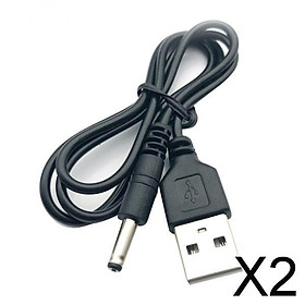 2xUSB2.0 to DC3.5mm charging cable 5V power cable DC charging cable 50cm-black