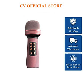 Micro Karaoke Bluetooth Cao Cấp CV Tích Hợp Loa Bass Không Dây, Âm Thanh Đỉnh Cao, Âm Bass Cực Chất, Mic Bắt Giọng Cực Tốt, Hỗ Trợ USB, Thẻ Nhớ, Thay Đổi Giọng, FM Radio, AUX, Tín Hiệu Âm Thanh Ra - Hàng Chính Hãng