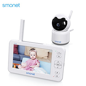Smonet Baby Monitor Camera IP không dây HD 2MP Camera quan sát Ngôi nhà thông minh với màn hình LCD 5 inch Camera giám sát Bảo vệ an ninh Kích thước cảm biến: 1/3