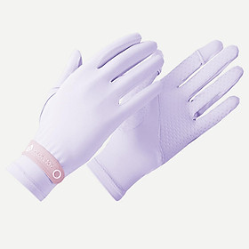 Găng tay dành cho nữ chống nắng, chống tia cực tím, thoáng khí, chống trượt, chất liệu mềm mại, co giãn-Màu tía-Size Một cỡ