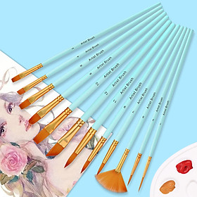 Bộ 12 Cây Cọ Vẽ Chuyên Dụng Cao Cấp VinBuy Để Vẽ Tranh Sơn Dầu, Màu Nước, Màu Acrylic, Hóa Trang Chuyên Nghiệp