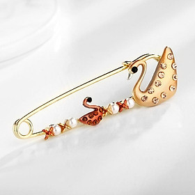 Cài áo khăn kim băng thiên nga đính đá GC262