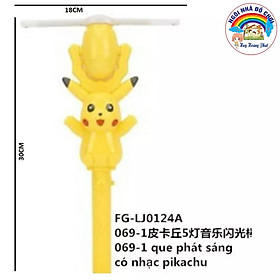 Đồ chơi Cây quay Pikachu: Có đèn led phát sáng, có nhạc hát vui nhộn, đầu cây có thể bẻ ra trước hoặc sau. Kích thước que: D30*R18CM