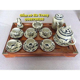 Mua Ấm chén hai lòng đủ phụ kiện kèm khay gỗ y hình