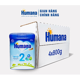 Combo 1 thùng 4 lon Sữa bột Humana gold plus 2 800g