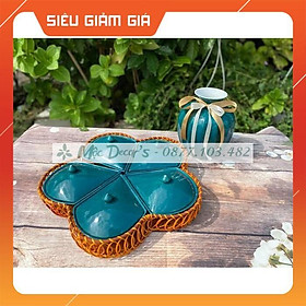 Mua Khay đựng mứt gốm  hoa mai cao cấp -KS23