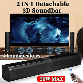 2020 NEW+Detachable bluetooth 5.0 Stereo Soundbar HiFi Speaker Subwoofer TV Home Theater
