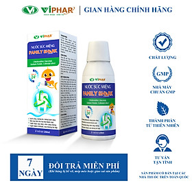 Nước Súc Miệng Family Shark VIPHAR Sạch Răng Miệng, Giảm Viêm Răng, Sâu Răng, Nhiệt Miệng, Chai 250ml