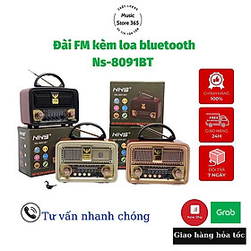 Hình ảnh Đài radio NNS-8091BT có bluetooth FM-AM/FM/SW hình thức cổ điển sang trọng,loa to ,tích hợp pin sạc-Hàng Chính Hãng