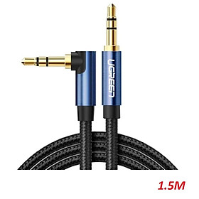 Mua Cáp bẻ góc 90 độ 3.5mm mạ vàng 24K đầu màu xanh chống nhiễu AV112 Ugreen 60180-Hàng chính hãng