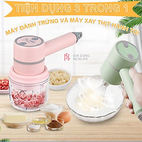 Hàng Chính Hãng - Bộ Máy Đánh Trứng Kèm Xay Tỏi Ớt, Đánh Kem, Trộn Bột