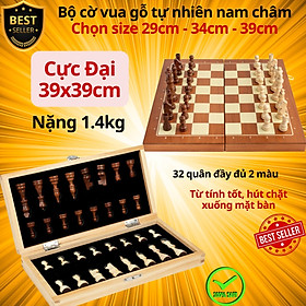 Cờ Vua Gỗ Nam Châm Cỡ Siêu To 39*39*5cm Gỗ Tự Nhiên An Toàn Cao Cấp Chính Hãng