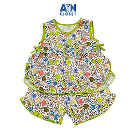 Bộ quần áo Ngắn bé gái họa tiết Lá Phong Xanh Cotton - AICDBGGEDOOT - AIN Closet