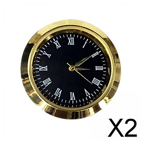 2xRound Clock Insert Easy to Read Metal Mini Clock Roman Numerals Clock Face