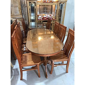 Mua Bộ bàn ghế ăn bầu dục gỗ sồi màu cánh dán