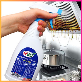 Siêu tẩy dầu mỡ bếp HGO tẩy sạch lưới lọc máy hút mùi, mặt bếp ga, bếp từ, tường gạch ốp. Chai 500ml