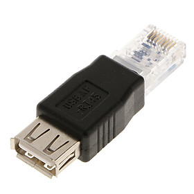 RJ45 Male to USB AF A Female Adapter Socket Network Ethernet Router Plug