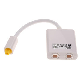 Splitter Optical Fiber SPDIF Duplicator Adapter For Toslink Digital Audio Cable For Adios 1 Pack White
