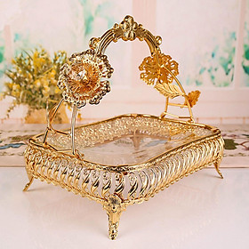 European Style Handle Fruit Basket ,Candy Food Nut Organizer, Portable Platter , Fruit Plate Fruit Tray for Countertop