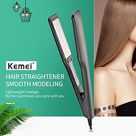 Máy duỗi tóc Kemei KM-2518 điều chỉnh nhiều mức nhiệt tiện lợi có thể là ép thẳng tóc, uốn xoăn, uốn cụp