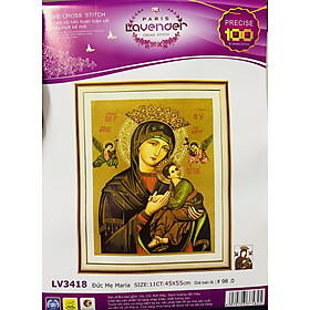 Mua Tranh thêu chữ thập Đức mẹ Maria LV3418  kích thước 45 x 55 cm