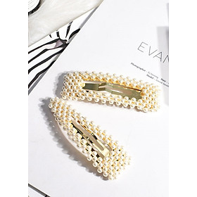 Set 2 kẹp tóc ngọc trai Hàn Quốc 