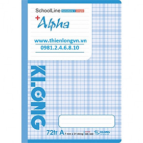 Vở kẻ ngang Alpha - 72 trang; Klong 830 bìa xanh tím than