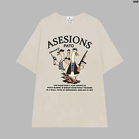 Cao cấp - Áo thun tay lỡ unisex nam nữ oversize in hình 3 chú Vịt vui nhộn