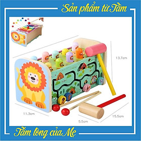 Đồ Chơi Gỗ Đập Chuột Kèm Đàn Xylophone Kết Hợp Luồn Mê Cung Phát Triển Trí Tuệ