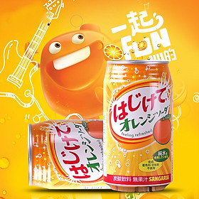 Combo 6 lon Nước soda Sangaria Hajikete 350gr (4 vị)