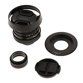 Mini 35mm F1.6 CCTV Lens w/ Adapter for Olympus Panasonic M4/3 Camera Black
