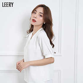 Áo cộc tay nữ đi chơi nhẹ nhàng, áo sơ mi kiểu tay bồng nàng thơ Hàn Quốc S.M-05 LEERY