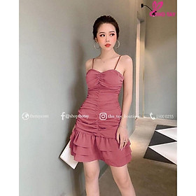 Váy đầm body nữ dự tiệc hai dây đuôi cá Amee AM