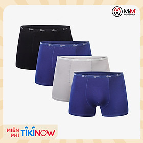 Combo 4 Quần Sịp Đùi Nam Quần Lót Nam Boxer Sợi Tre Mềm Mịn Siêu Thoáng Mát, Co Giãn 4 Chiều Cao Cấp Cạp 1cm MRM FASHION (3 màu)