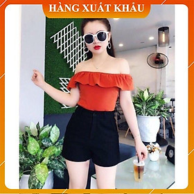 Quần short nữ lưng cao chất vải tuyết mưa cạp cao siêu tôn dáng