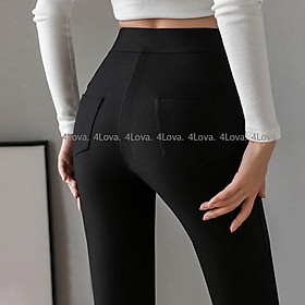 Quần legging nữ nâng mông 4LOVA dáng dài cạp cao tôn dáng, chất cotton dày mịn đẹp loại 1