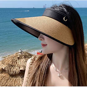 Mũ nửa đầu rộng vành chống nắng chống tia UV tuyệt đối mới, nón nữ nửa đầu phong cách Hàn cao cấp
