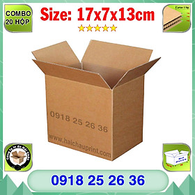  20 Hộp Carton, KT: 17x7x13cm, Hộp carton, Thùng carton, Hộp đóng hàng, Thùng đóng hàng, Hộp carton 3 lớp...