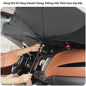 (HÀNG ĐẸP) Dù Che Nắng Ô Tô Cao Cấp, Dù Che Kính Lái Xe Hơi (Tặng BAO DA) - Chống Nắng, Bảo Vệ Nội Thất