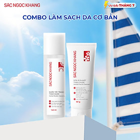 Bộ đôi làm sạch sâu cho da Sắc Ngọc Khang: Nước tẩy trang 145ml + Sữa rửa mặt 100g