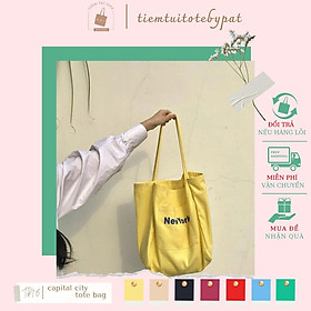 Túi đeo vai canvas in thành phố thủ đô các nước đựng vừa laptop 14 inch có túi ngoài TP18 | tiemtuitotebypat
