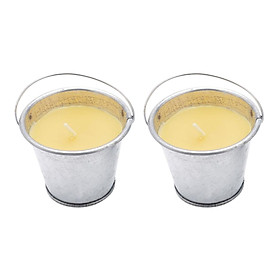 Bộ 2 Nến Thơm Xô Thiếc Nhỏ Hương Sả Chanh Quang Minh Candle Ftramart RID1458 (Bạc)